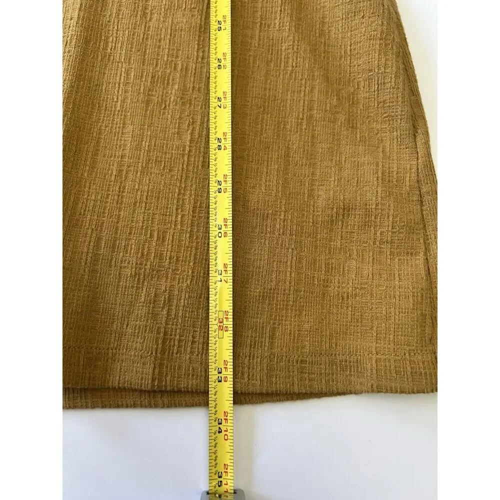 Madewell Texture & Thread Puff Sleeves Button Down Yellow Stretch Dress XS